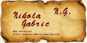 Nikola Gabrić vizit kartica